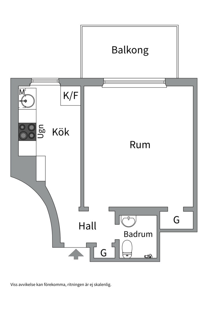 Planlösning från Katarina Bangata 59A, Till salu i Södermalm, Stockholm