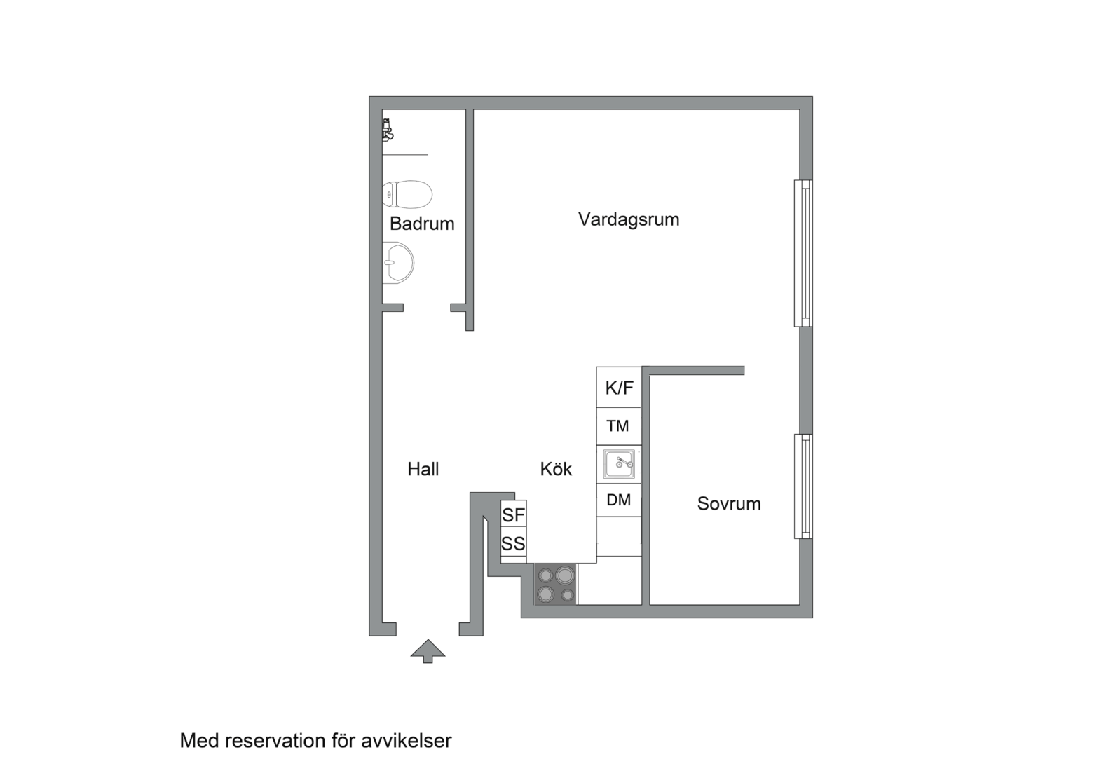 Planlösning från Bergsgatan 16A, Kommande i Centrala Sundbyberg, Sundbyberg