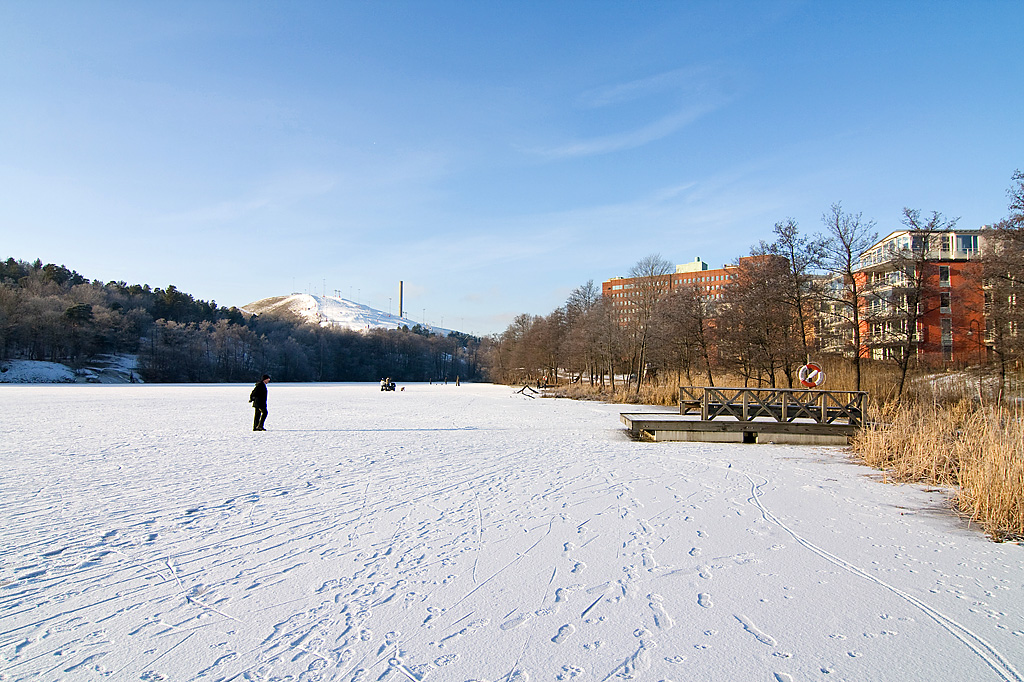Vinter vid Sickla strand