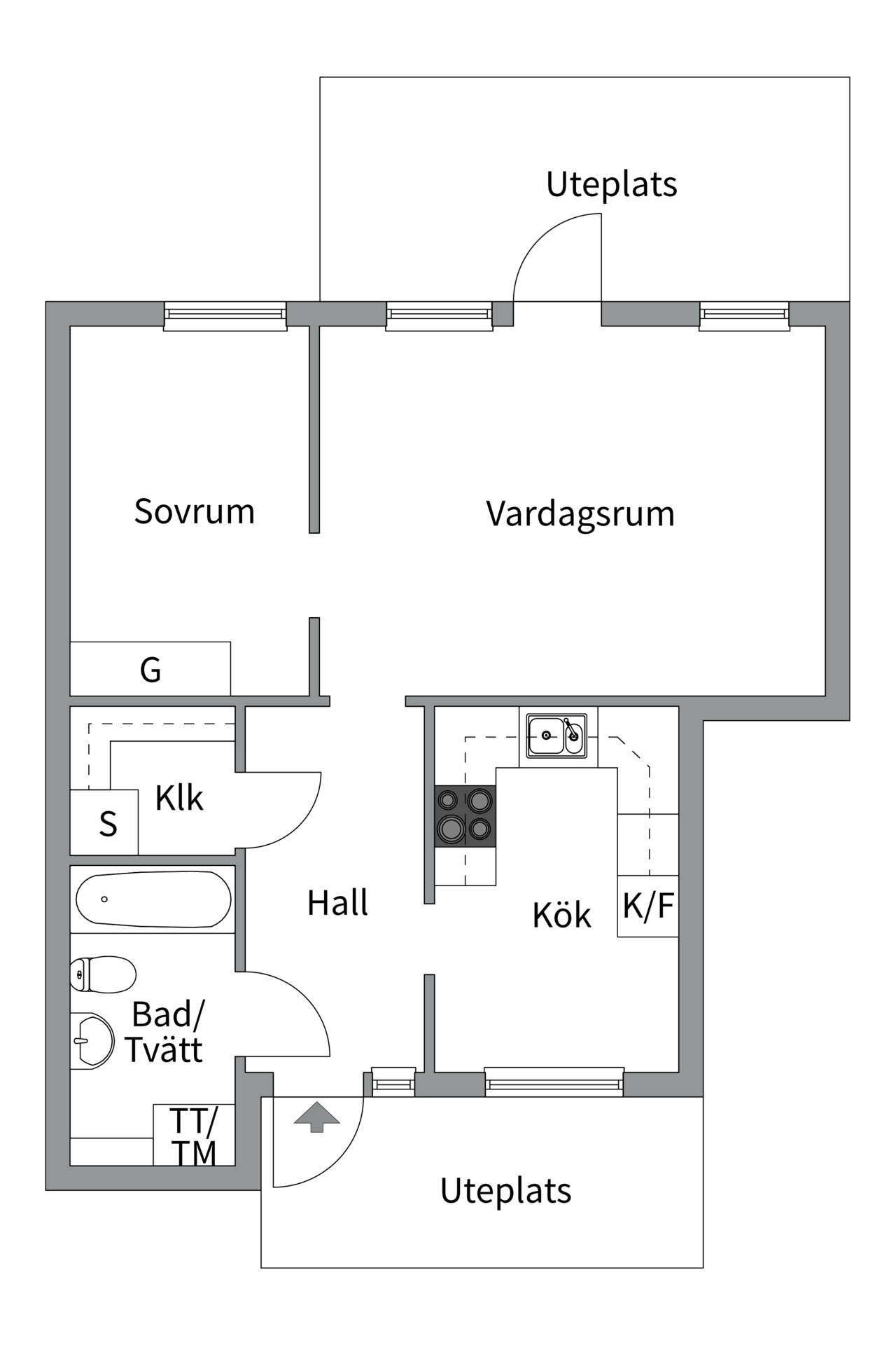 Bostadsbild från Eksoppsvägen 49, Kommande i Norby, Uppsala