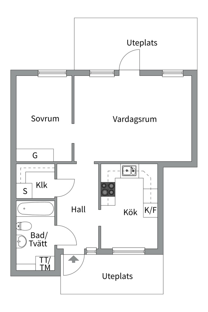 Planlösning från Eksoppsvägen 49, Till salu i Norby, Uppsala