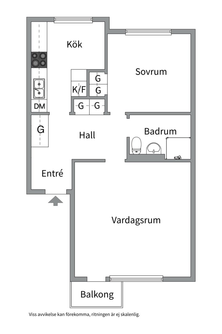 Planlösning från Riksdalervägen 18, Kommande i Hägerstensåsen, Stockholm