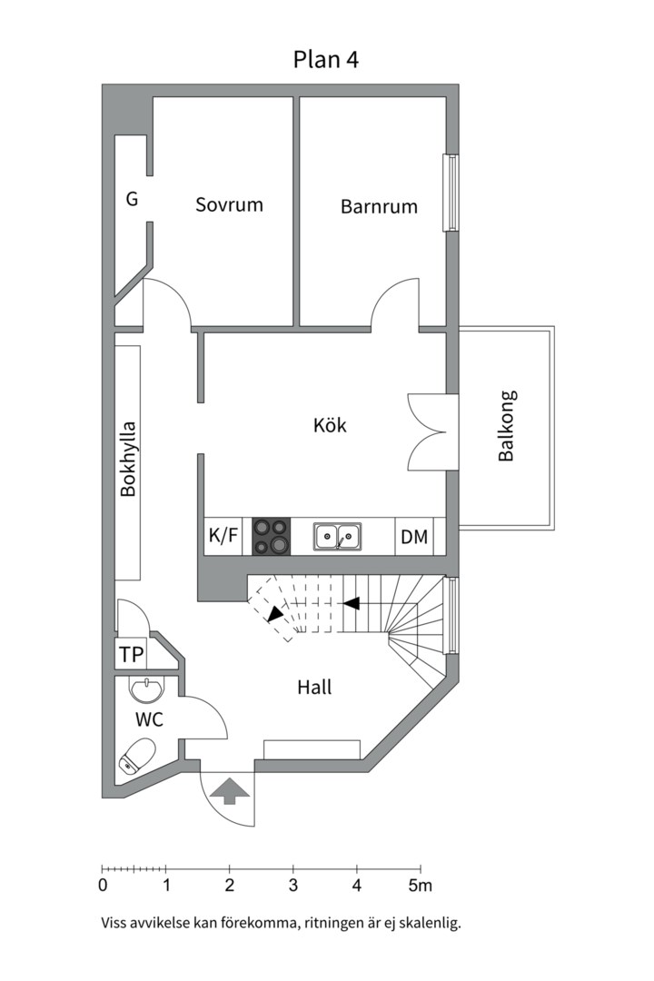 Planlösning från Tulegatan 32B, Kommande i Vasastan - Sibirien, Stockholm