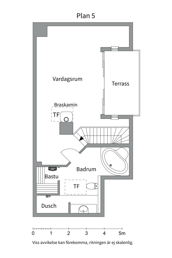 Planlösning från Tulegatan 32B, Kommande i Vasastan - Sibirien, Stockholm