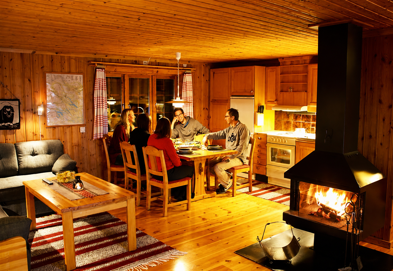 Frisk luft, sauna, tid att vara tillsammans, sprakande brasa, sköna sängar