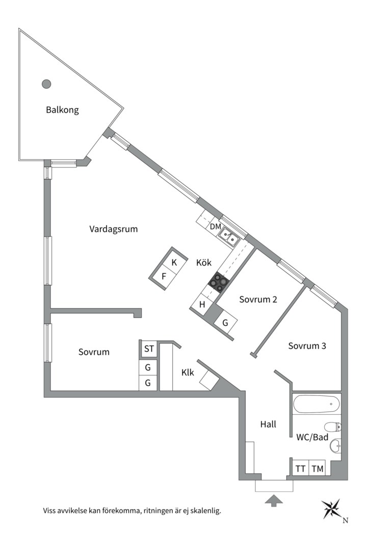 Planlösning från Klockargatan 10, Kommande i Luthagen, Uppsala