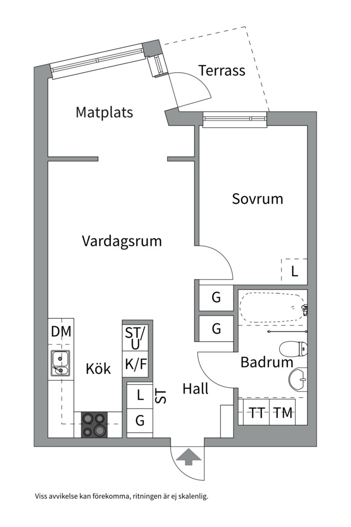 Planlösning från Fendergatan 13, Kommande i Hammarby Sjöstad, Stockholm
