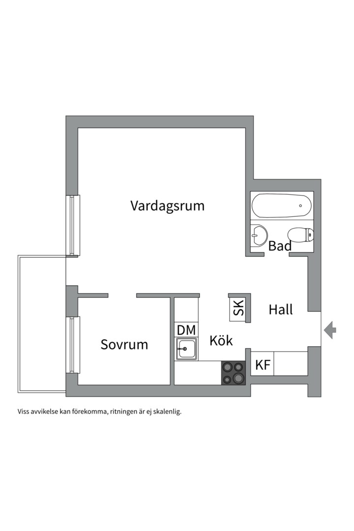 Planlösning från Vänskapsvägen 40, Kommande i Kungsholmen - Stora Essingen, Stockholm