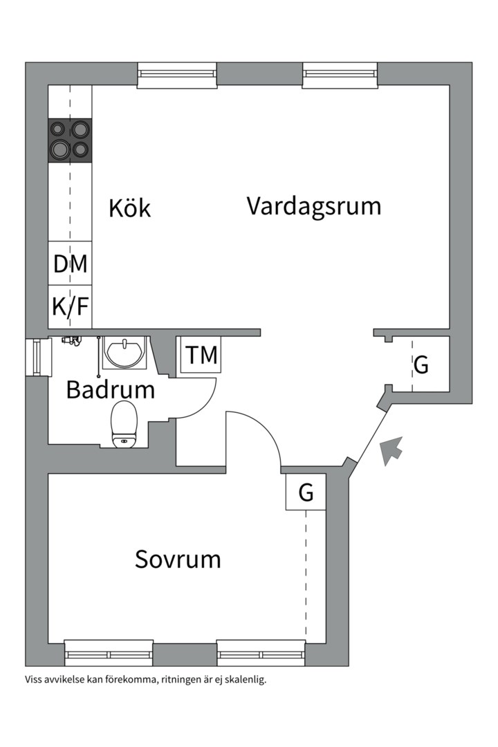 Planlösning från Cedergrensvägen 38, Till salu i Midsommarkransen, Stockholm