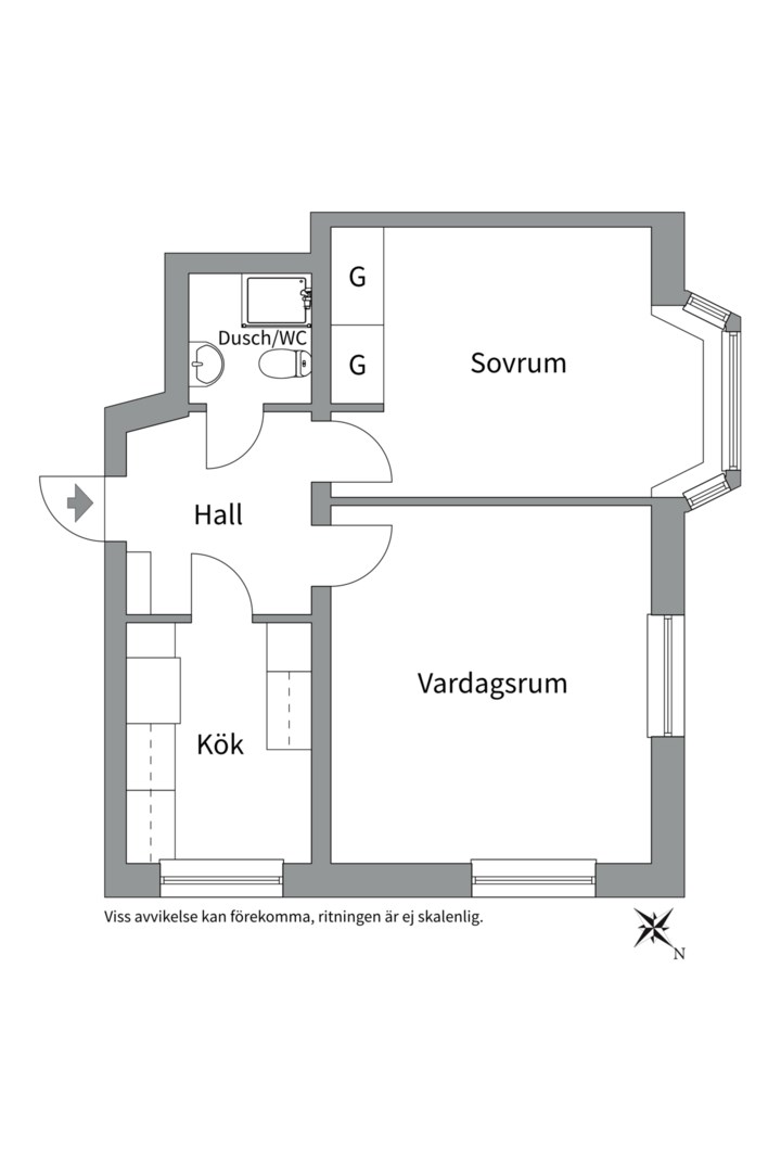 Planlösning från Liljegatan 6D, Såld i Fålhagen, Uppsala