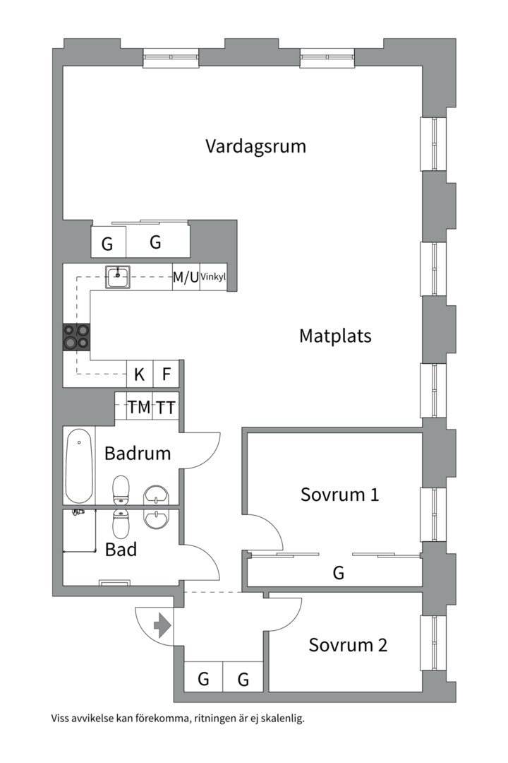 Planlösning från Mjölnarvägen 24, Såld i , Nacka
