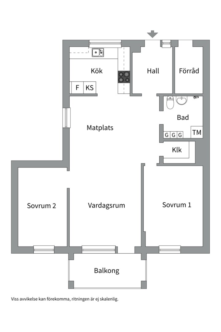 Planlösning från Von Bahrs väg 22, Till salu i Ling, Uppsala