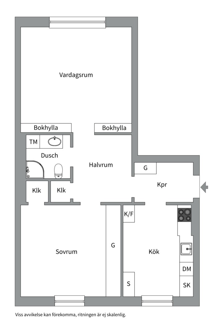 Planlösning från Salagatan 5A, Till salu i Höganäs, Uppsala