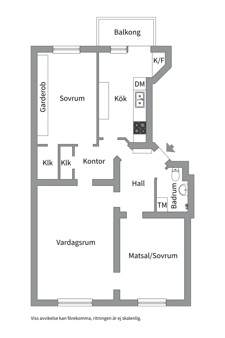 Planlösning från Sankt Eriksgatan 25A, Kommande i Kungsholmen, Stockholm