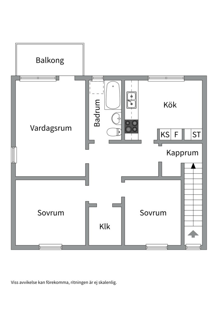 Planlösning från Bergslagsresan 33, Kommande i Sävja, Uppsala