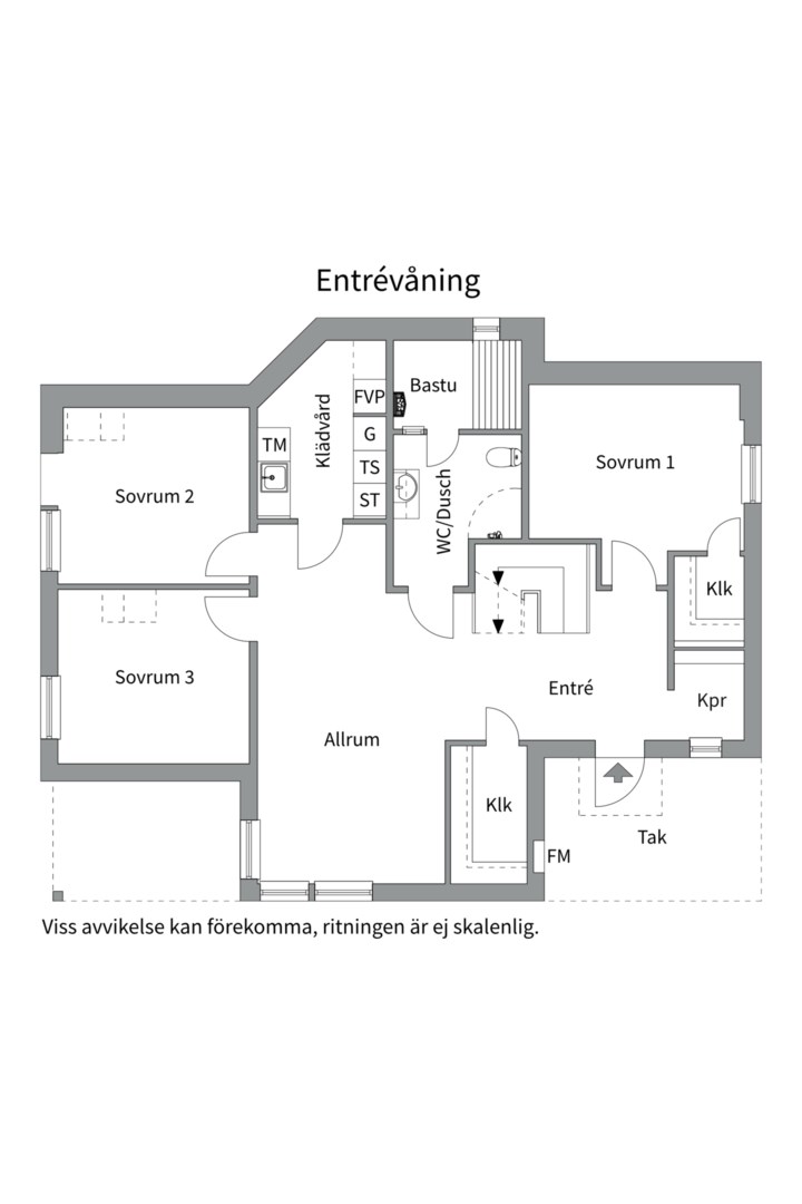 Planlösning från Eriksviksvägen 6, Till salu i Eriksvik, Nacka