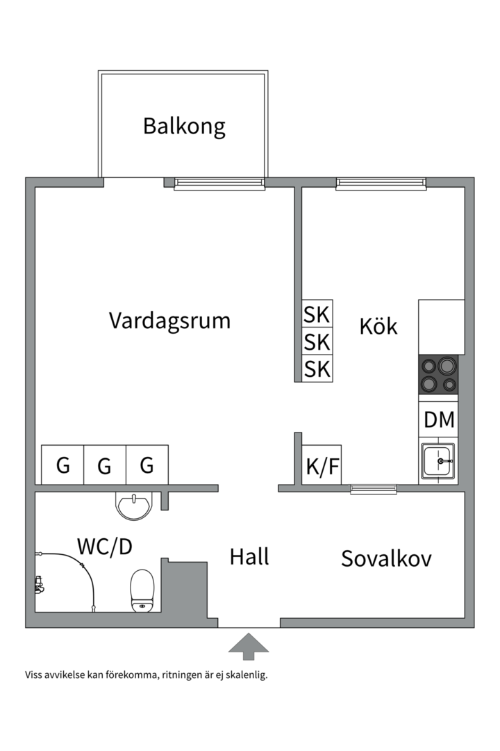 Planlösning från Fålhagsleden 6C, Kommande i Fålhagen, Uppsala