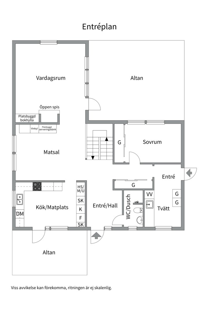 Planlösning från Solstigen 18, Till salu i Skuru, Nacka
