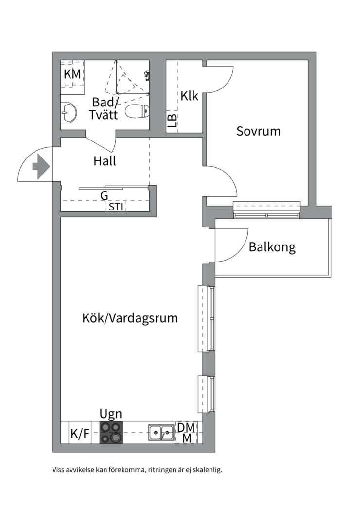 Planlösning från Vattholmavägen 1D, Kommande i Kapellgärdet, Uppsala