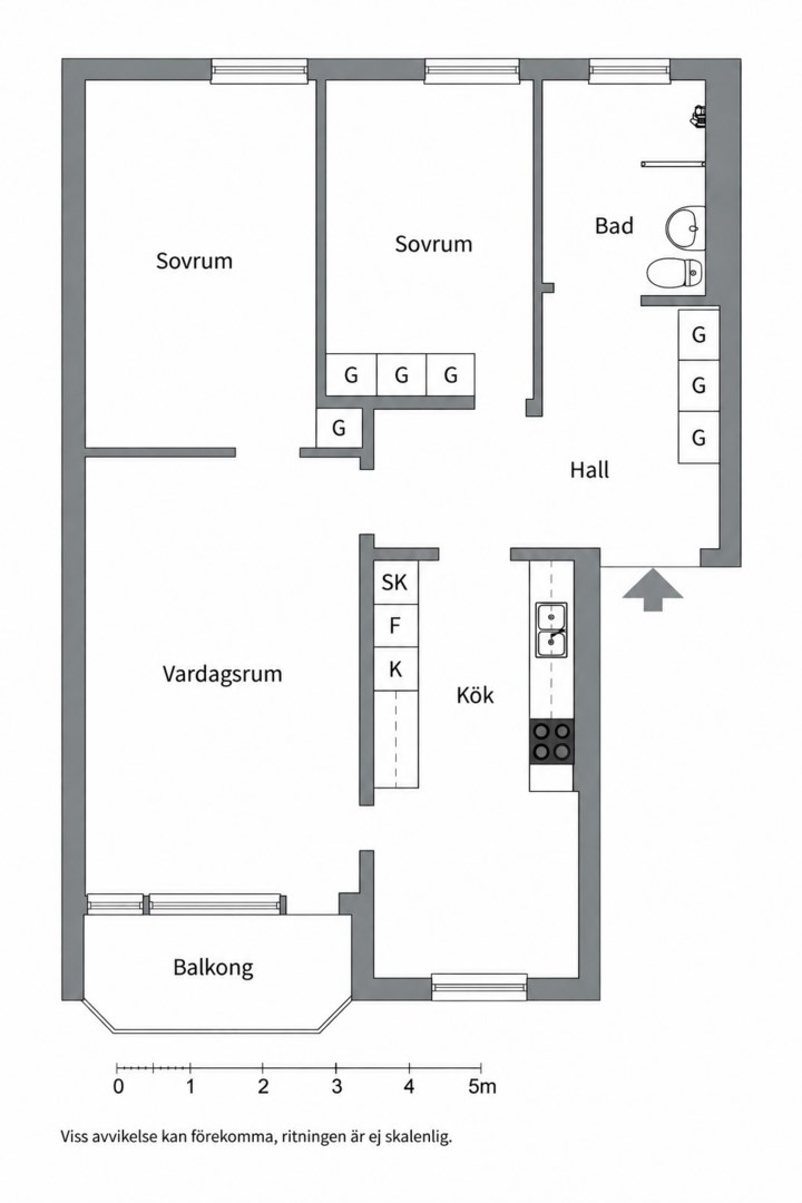 Planlösning från Väpnargatan 11A, Till salu i Tunabackar, Uppsala