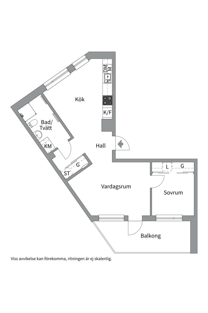 Planlösning från Otto Myrbergs väg 2D, Till salu i Rickomberga, Uppsala