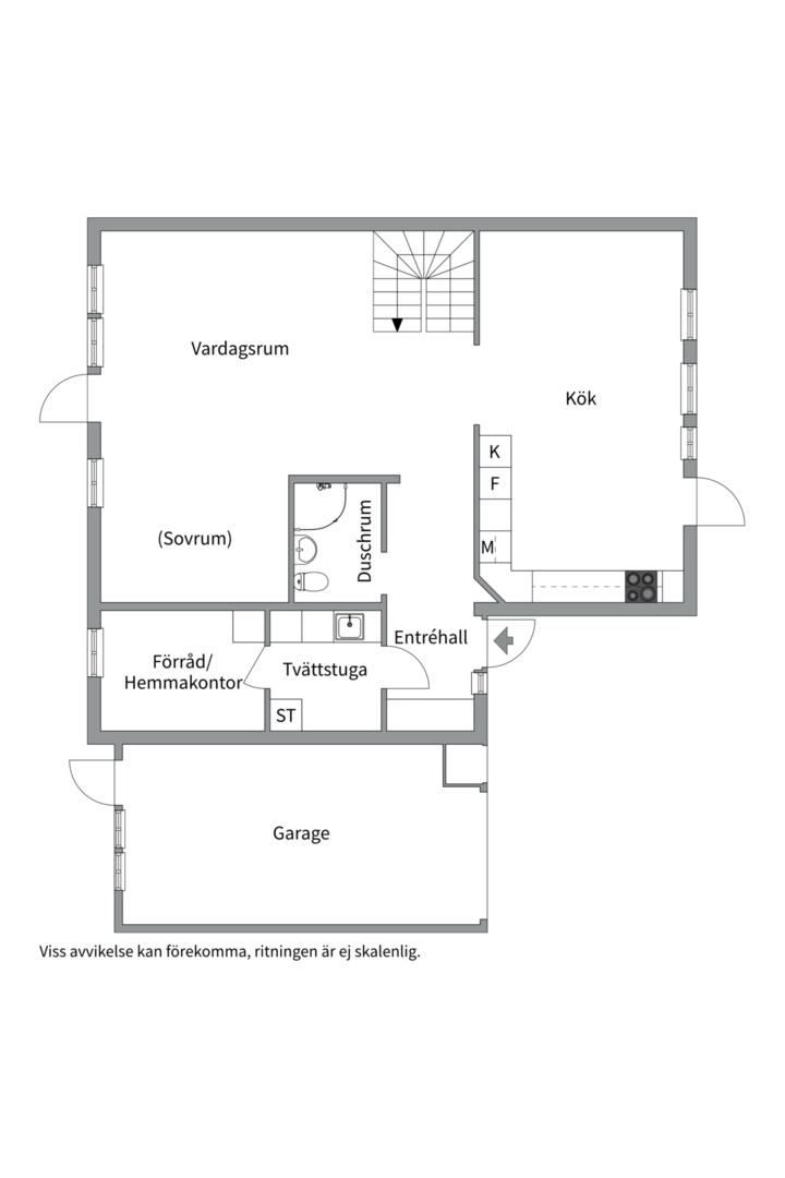 Planlösning från Solstrålevägen 23, Kommande i Storvreta, Uppsala