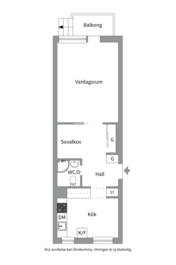 Planlösning från Geijersgatan 25C, Kommande i Luthagen, Uppsala