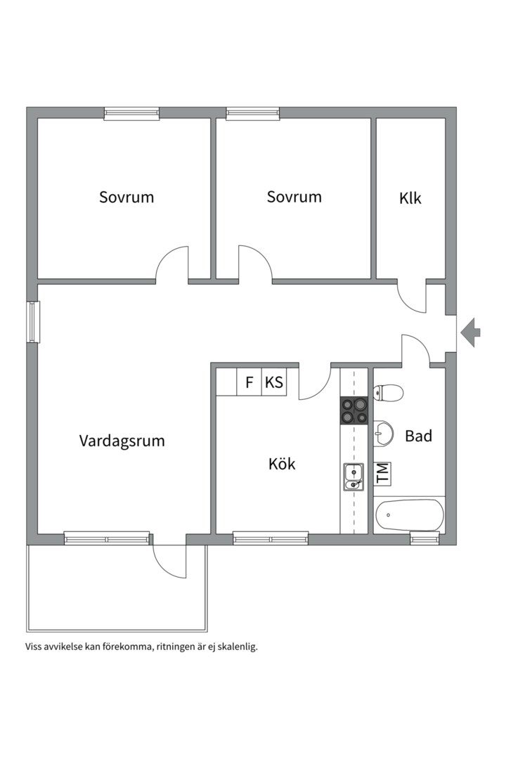 Planlösning från Bergslagsresan 103, Kommande i Sävja, Uppsala