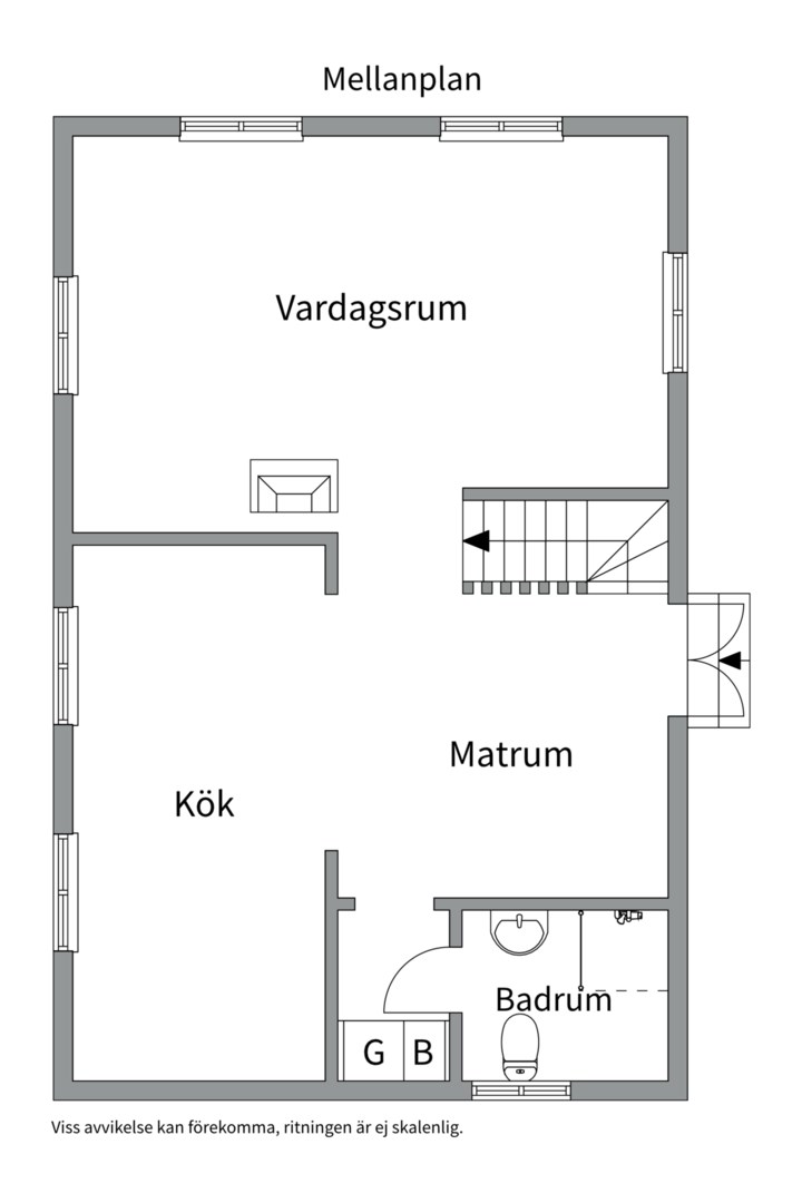 Planlösning från Klysvägen 3, Kommande i Södra kopparmora, Värmdö