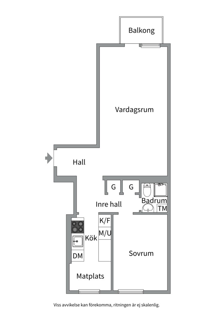 Planlösning från Sturegatan 16B, Kommande i Luthagen, Uppsala