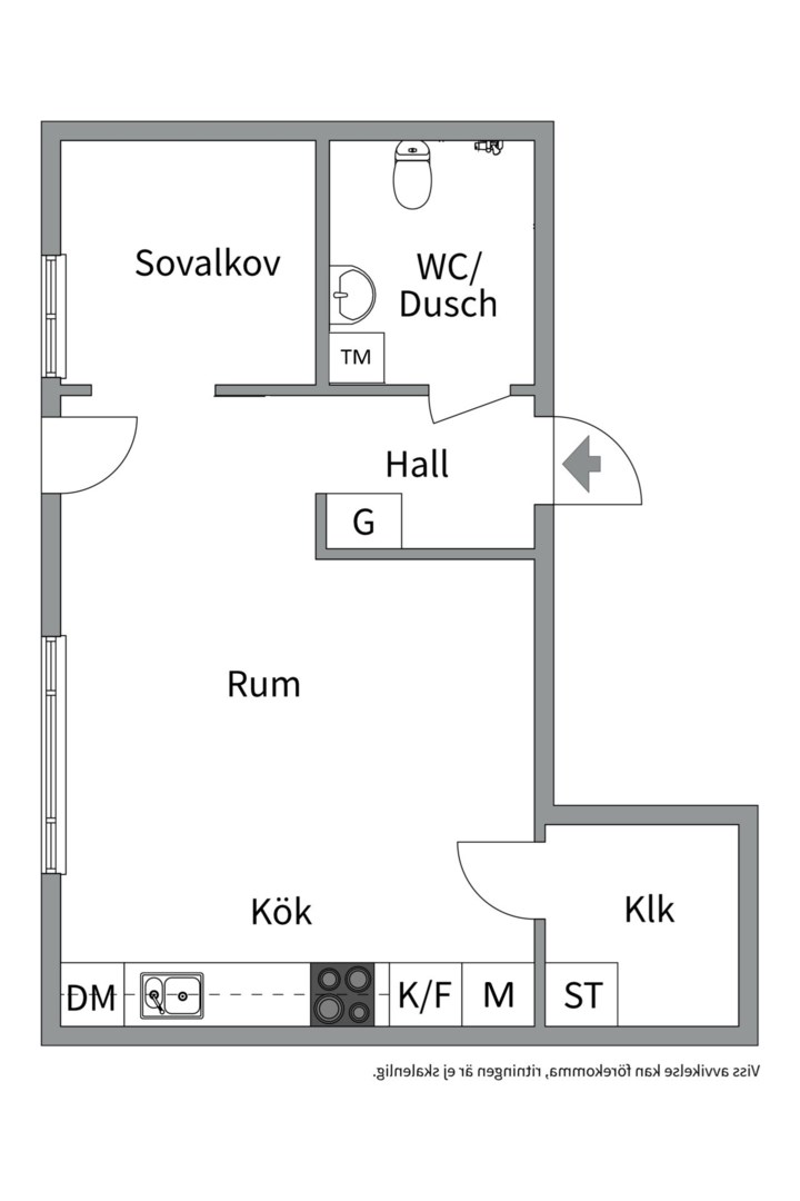 Planlösning från Bäverns gränd 13B, Till salu i Centrum, Uppsala