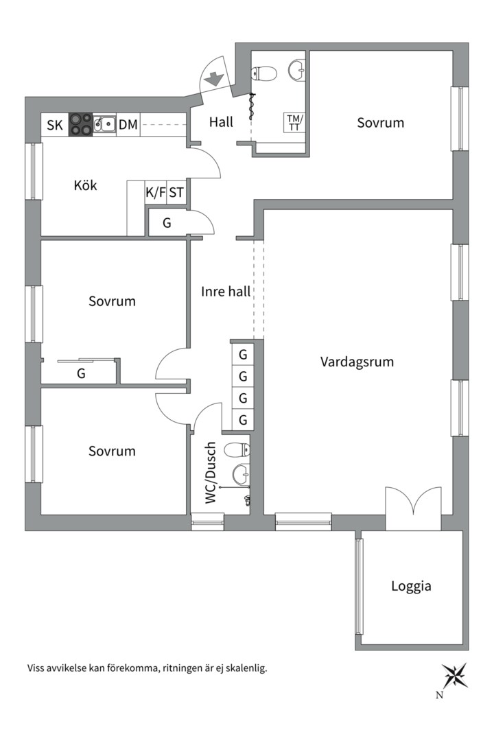 Planlösning från Tegnérgatan 38 B, Till salu i Luthagen, Uppsala