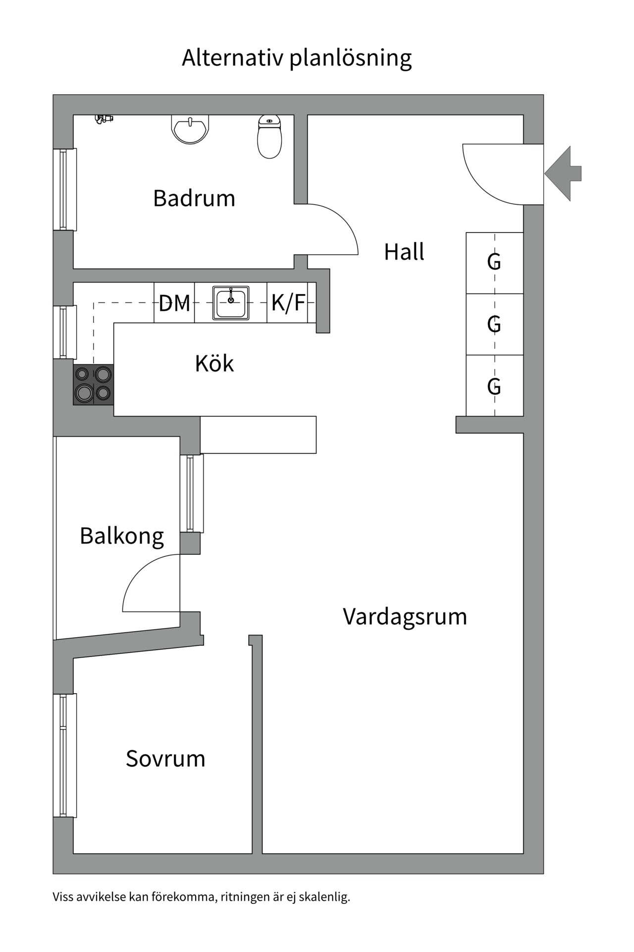 Bostadsbild från Lina Sandells plan 10, Till salu i Fruängen, Stockholm