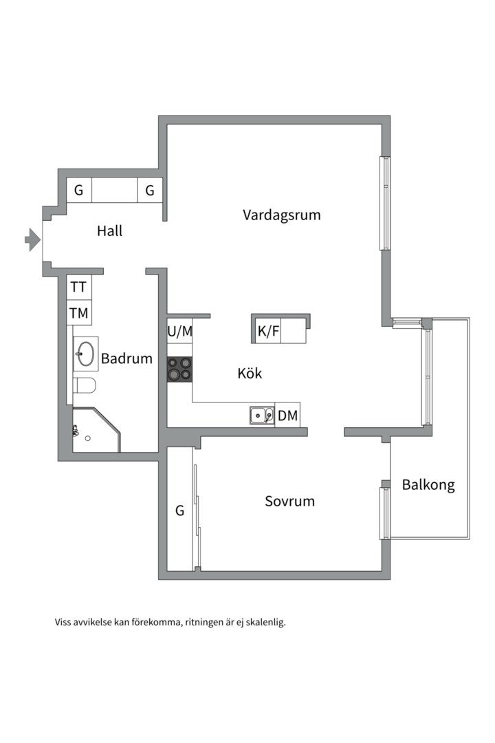 Planlösning från Primusgatan 74, Kommande i Kungsholmen - Lilla Essingen, Stockholm