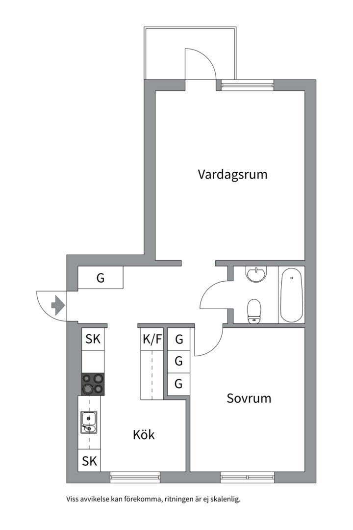Planlösning från Salabacksgatan 7B, Kommande i Salabacke, Uppsala
