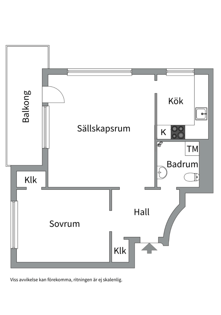 Planlösning från Kungsklippan 14, Såld i Kungsholmen - Kungsklippan, Stockholm