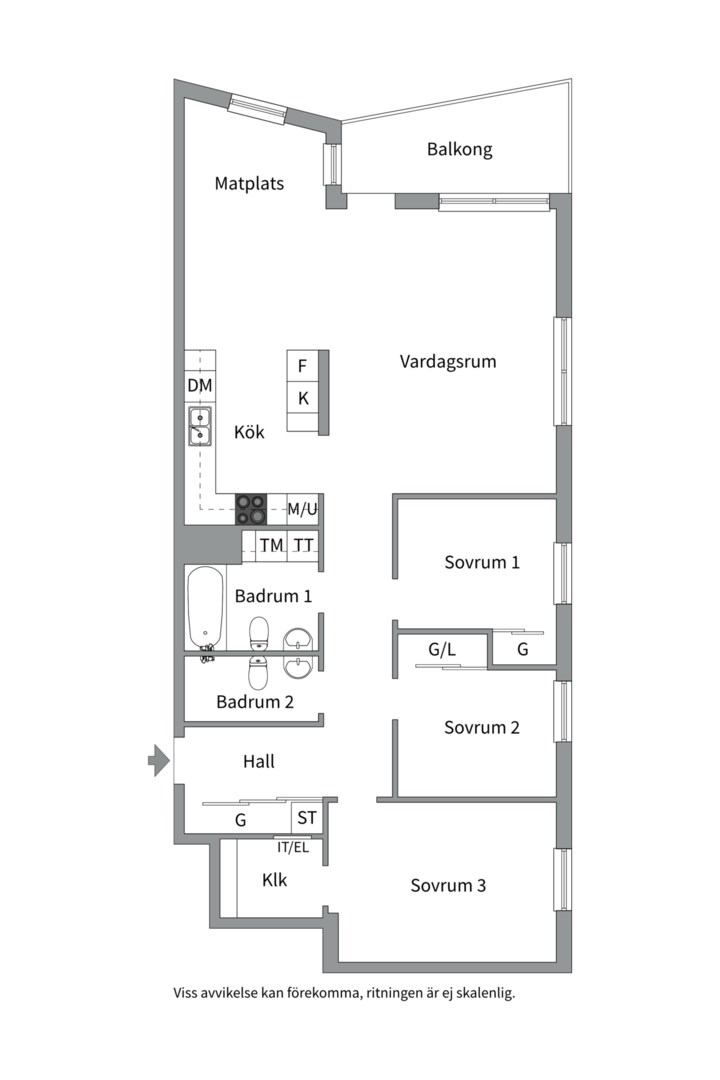 Planlösning från Mobilgatan 5, Såld i Telefonplan, Stockholm