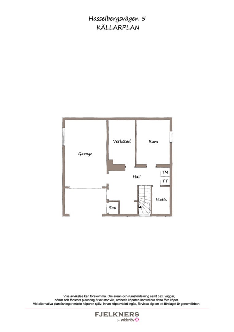 Planlösning från Hasselbergsvägen 5, Till salu i Bromma - Södra Ängby, Stockholm