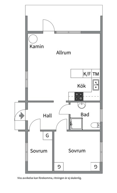 Planlösning från Björksalavägen 5, Kommande i Västra Älvsala, Värmdö