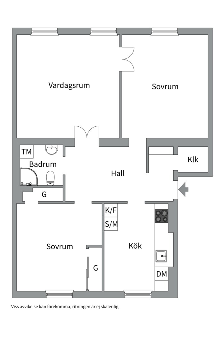 Planlösning från Väderkvarnsgatan 42A, Till salu i Fålhagen, Uppsala