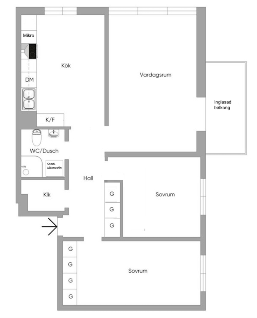 Planlösning från Edinsvägen 12, Kommande i Ektorp, Nacka