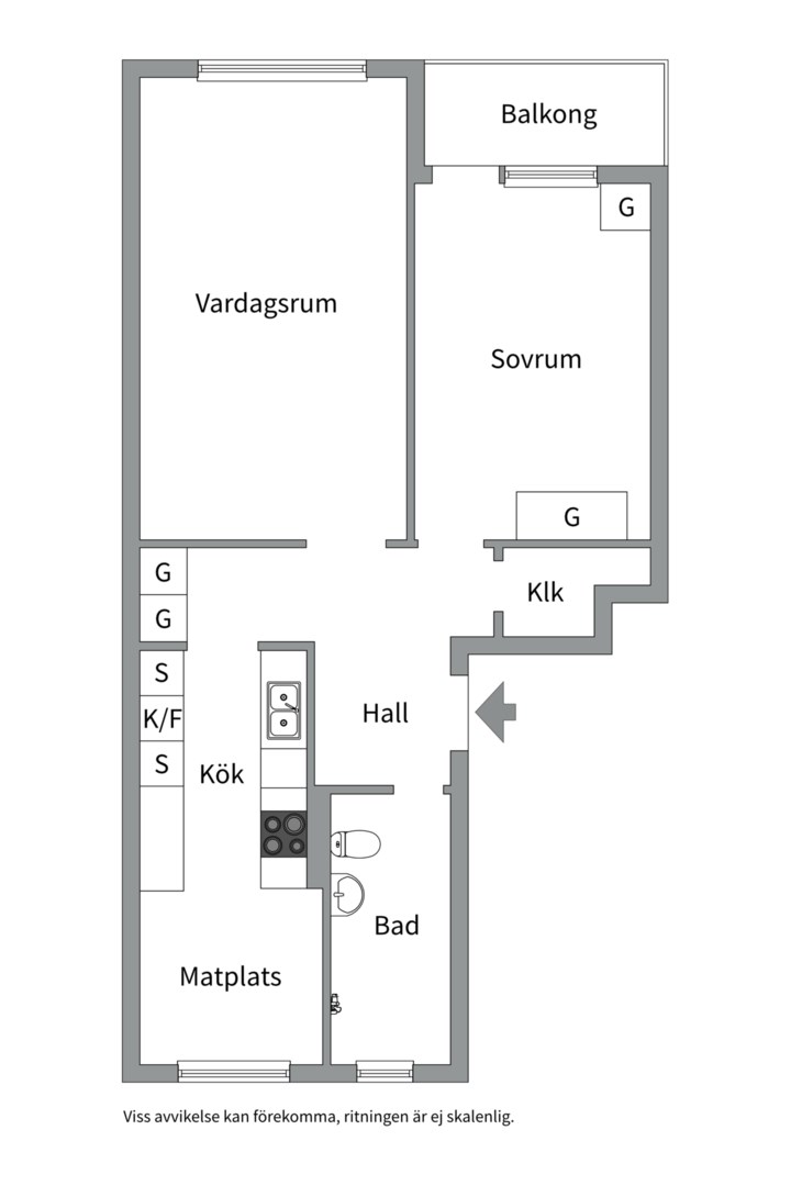 Planlösning från Österängsgatan 24D, Till salu i Fålhagen, Uppsala