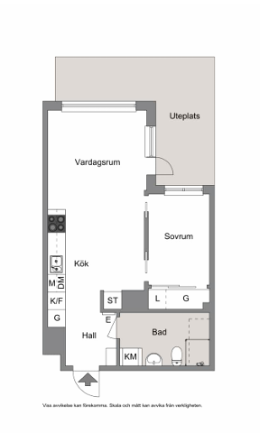 Planlösning från Fyrvaktarkroken 61, Kommande i Blåsut, Stockholm