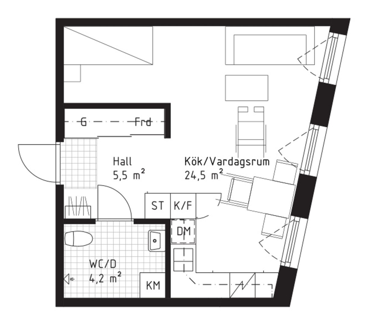 Planlösning från Väsjökajen 8, Kommande i , Stockholm
