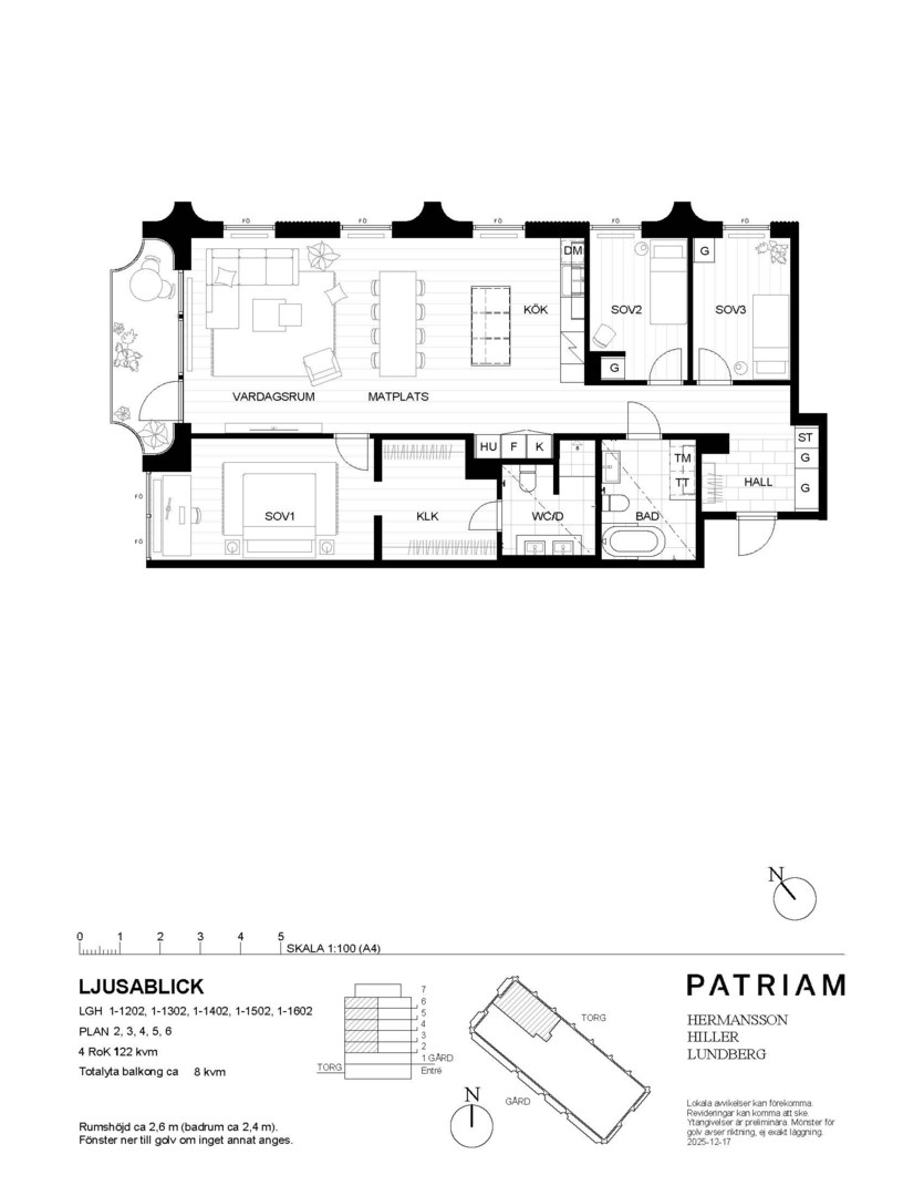 Planlösning från Primusgatan 20, Lgh 1-1102, Till salu i Lilla Essingen, Stockholm