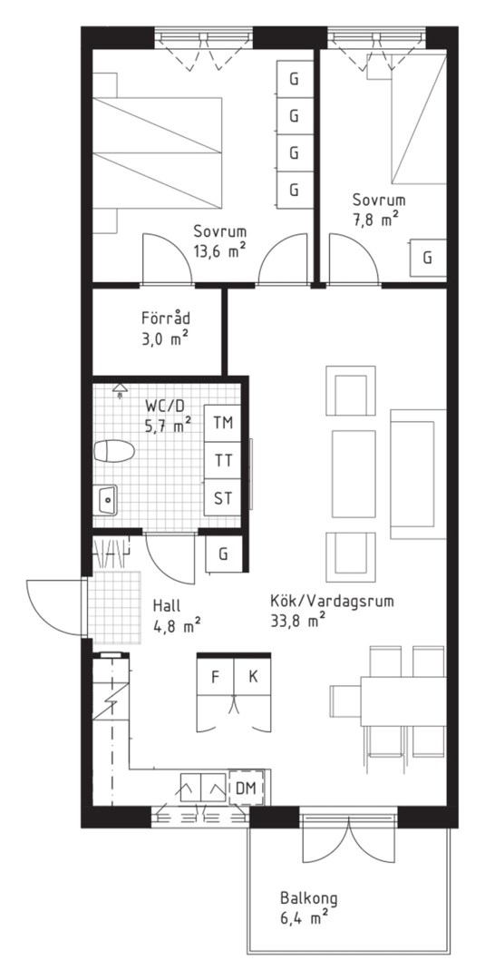 Planlösning från Väsjö Torg 5, Till salu i Väsjön, Sollentuna