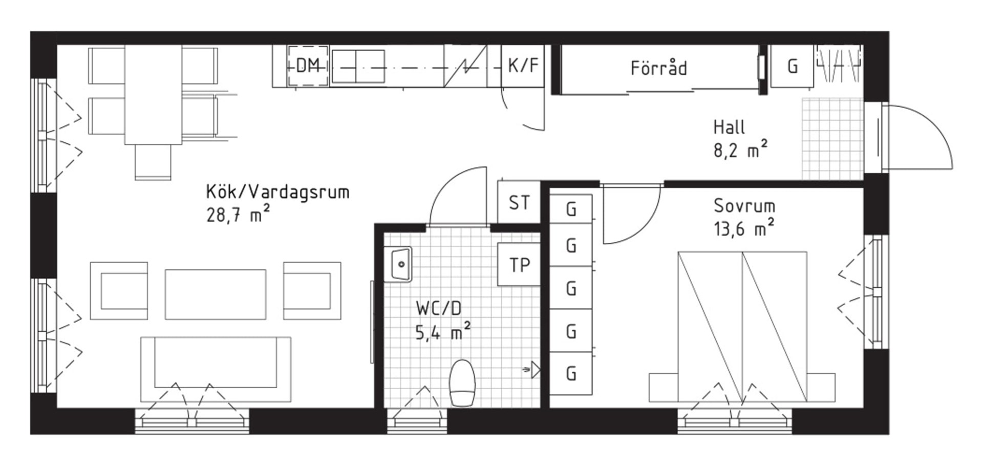 Planlösning från Backhopparvägen 9, Till salu i Väsjön, Sollentuna
