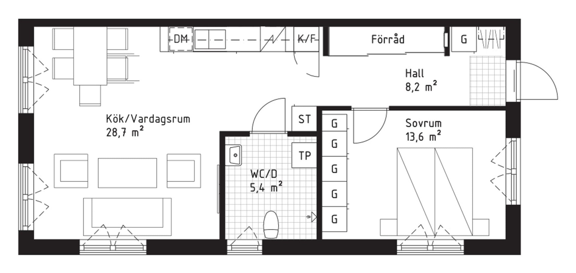 Planlösning från Backhopparvägen 9, Till salu i Väsjön, Sollentuna