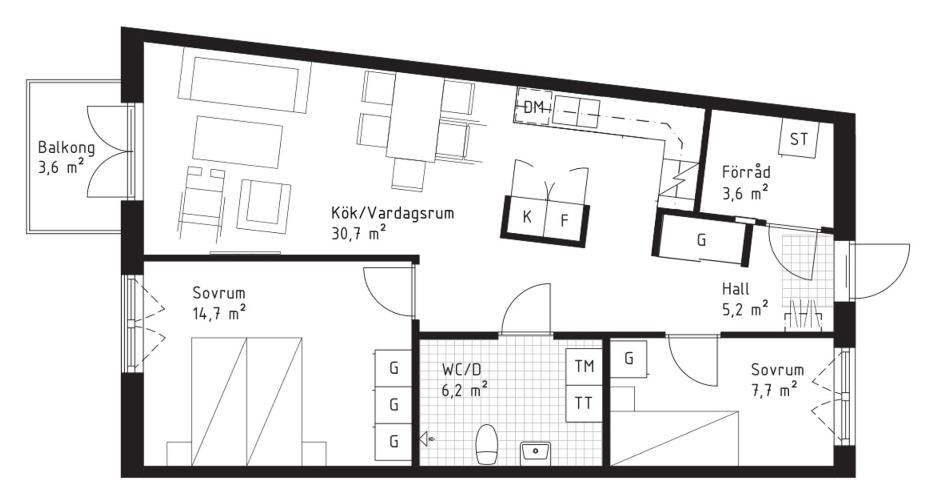 Planlösning från Backhopparvägen 9, Till salu i Väsjön, Sollentuna