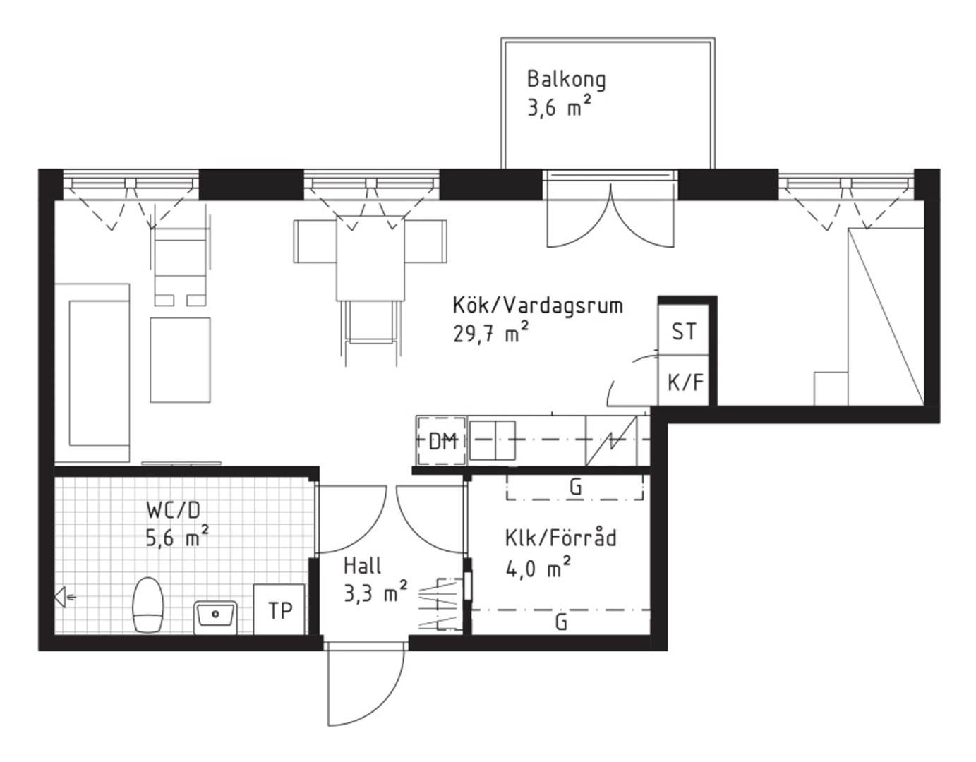 Planlösning från Väsjö Torg 3, Till salu i Väsjön, Sollentuna